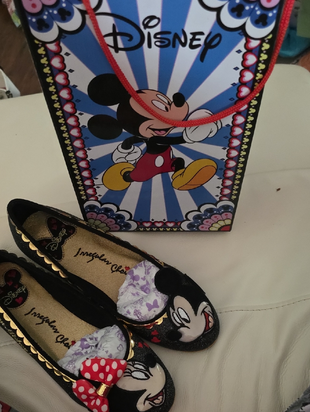 Irregular Choice Disney Women's Mickey and  Minnie Slip-On Shoes NWT